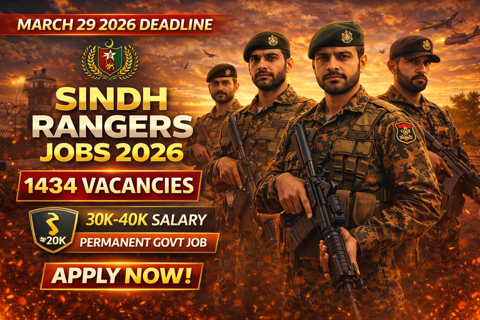 Sindh Rangers Jobs 2026 Apply Online