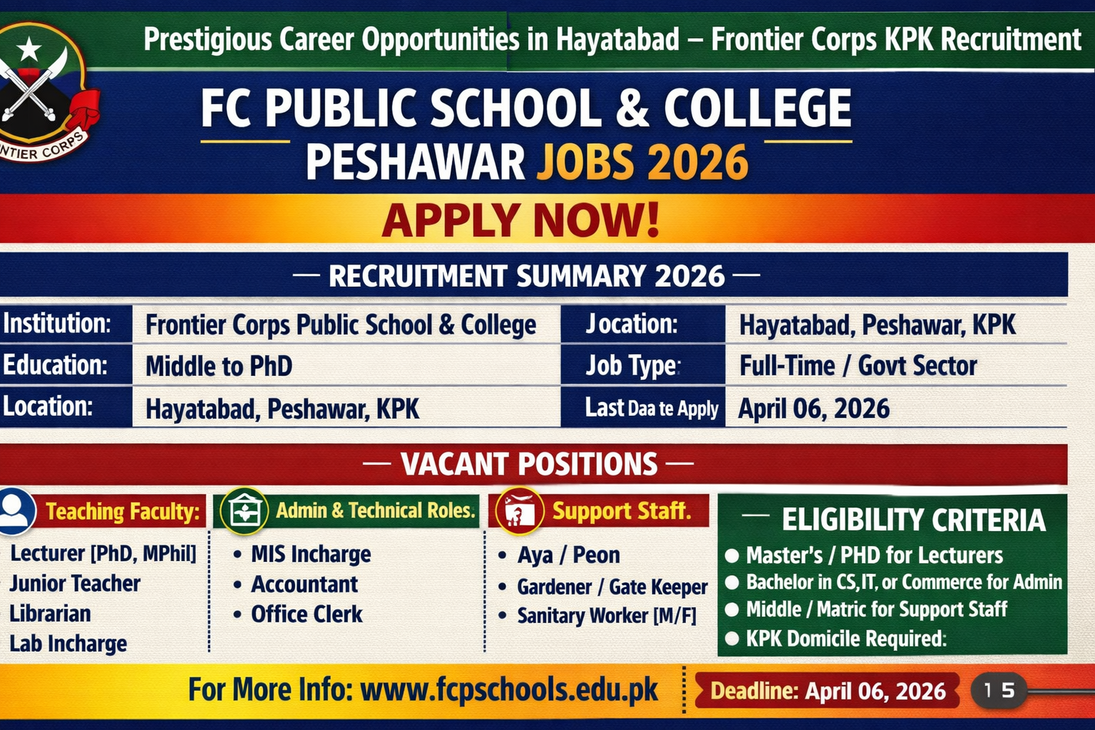 FC Public School job opportunities 2026