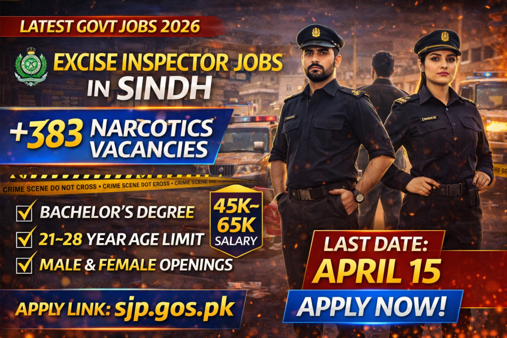Exercise Inspector Latest Sindh Excise Inspector Jobs 2026 - IxJob