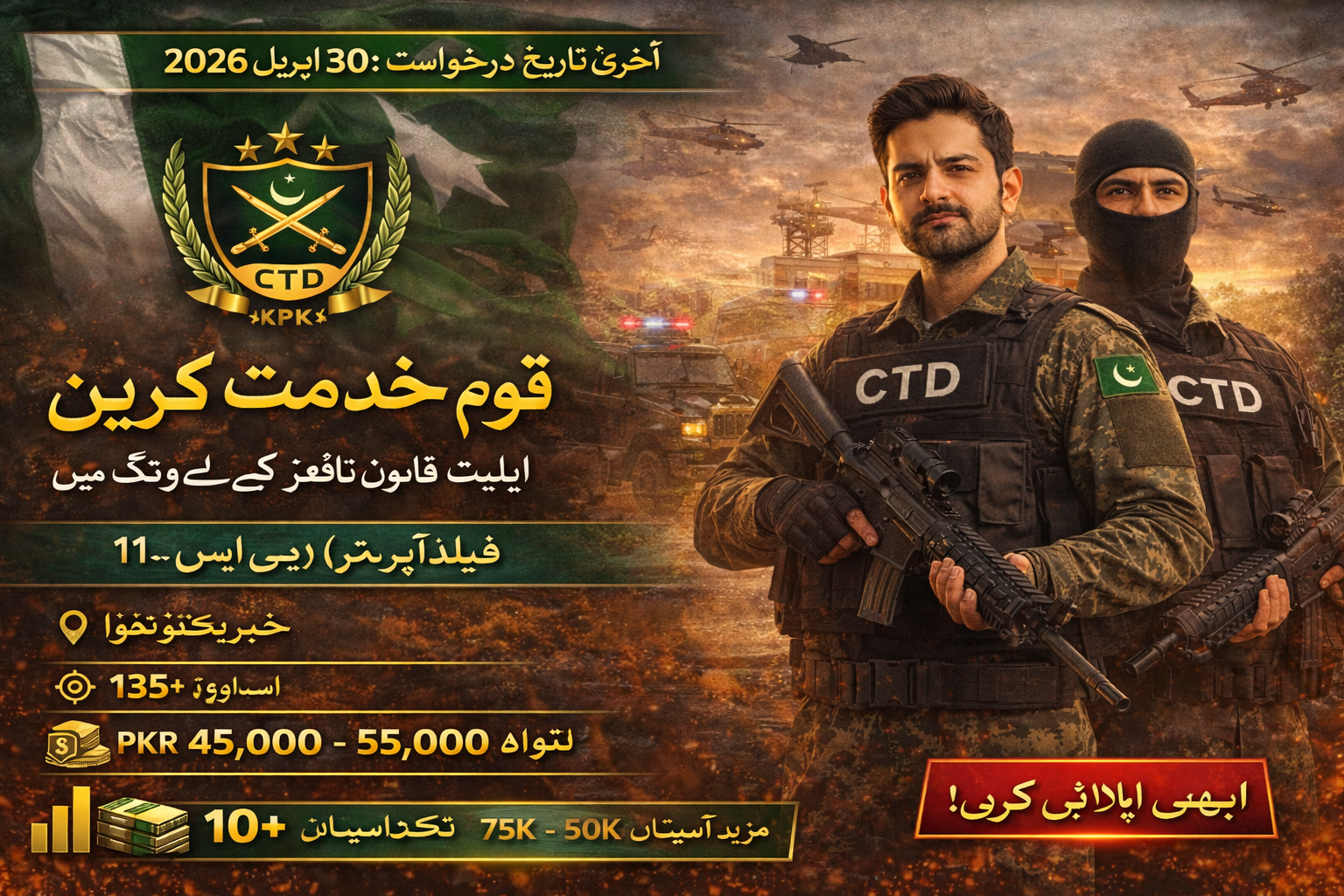 CTD KPK recruitment poster with officers