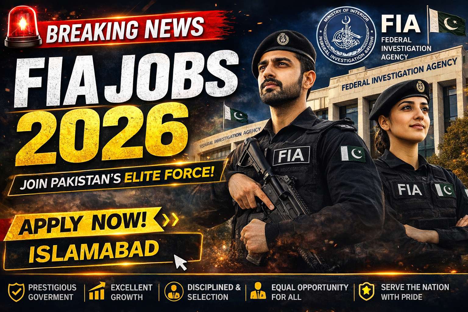 FIA jobs recruitment in Islamabad 2026