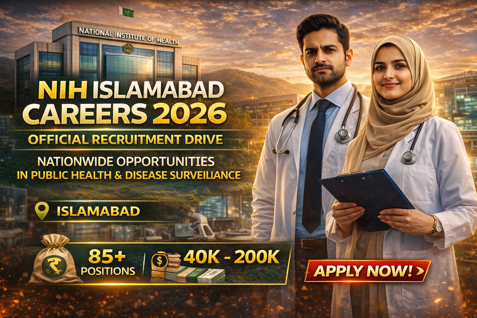 NIH Islamabad careers 2026 recruitment drive