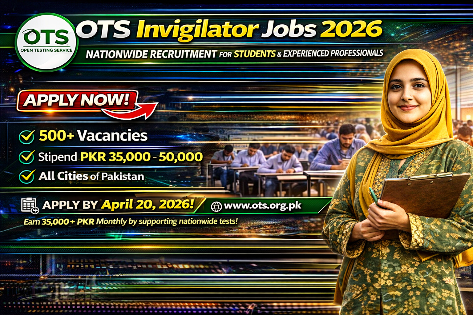 OTS Invigilator jobs recruitment graphic