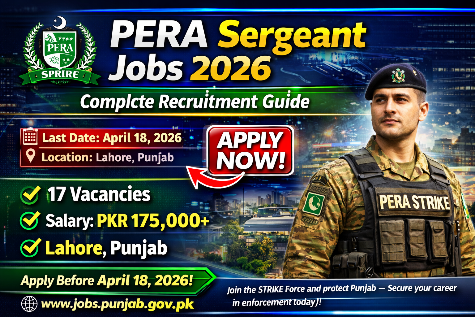 PERA Sergeant jobs 2026 recruitment ad