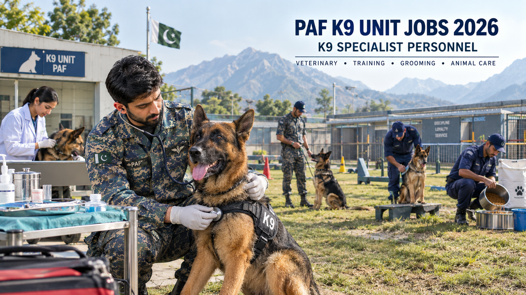 PAF K9 Unit Jobs 2026 – Pakistan Air Force working dog handlers and veterinary staff