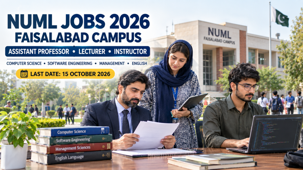 NUML Faisalabad Jobs 2026 faculty recruitment for Assistant Professor, Lecturer and Instructor