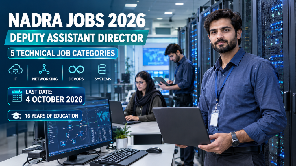 NADRA Jobs 2026 for Deputy Assistant Director in IT, networking, DevOps and systems