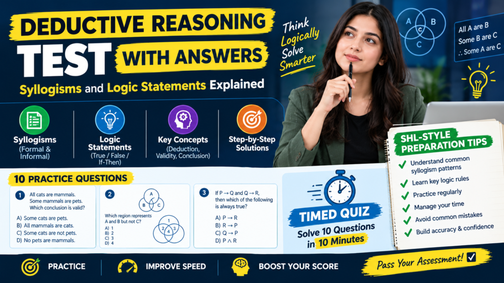 Deductive Reasoning Test With Answers, Syllogisms and Logic Statements