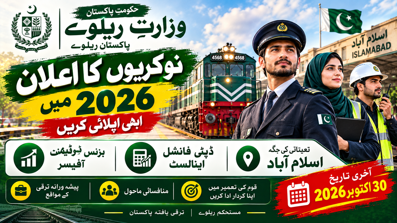 Ministry of Railways advertisement for Director Business Development and Deputy Director Financial Analyst posts in Islamabad