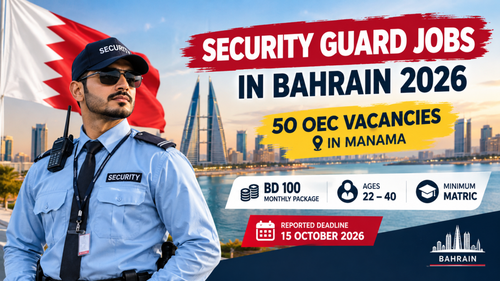 Security Guard Jobs in Bahrain 2026 – 50 OEC Vacancies